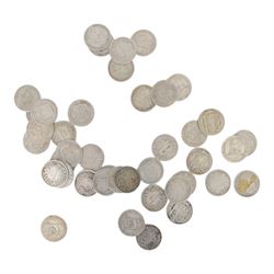 Approximately 216 grams of Great British pre-1920 silver one shilling coins