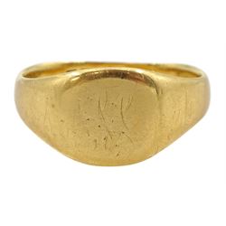 Early 20th century 18ct gold signet ring, London 1917