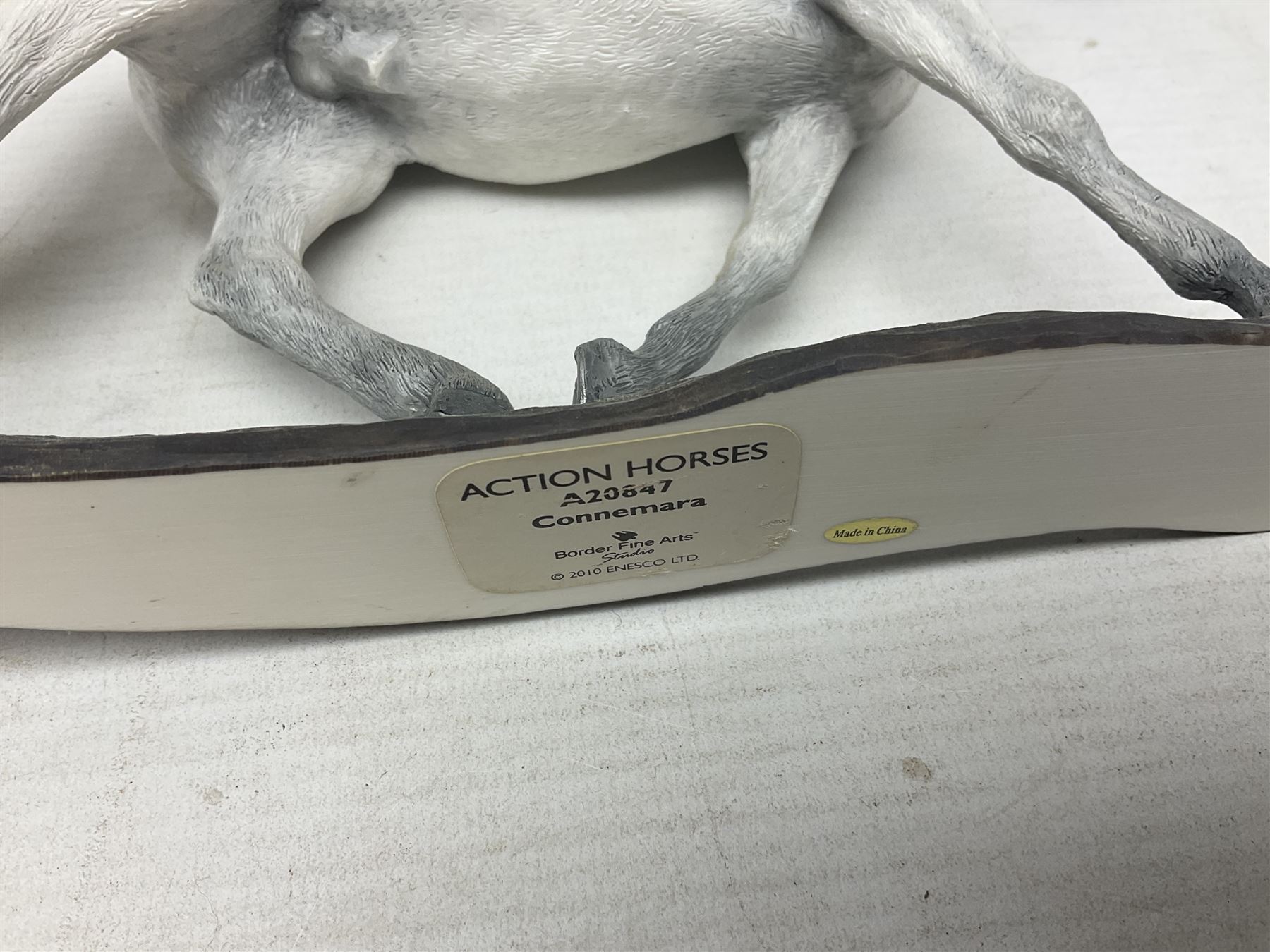 Seven Border Fine Arts figures, comprising Clydesdale Mare & Foal A0187, Highland Mare & Foal A2691 and five horses from the Action Horses series 