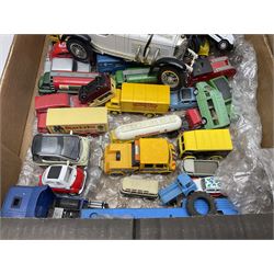 Large collection of die-cast model vehicles of various scales to include examples from Welly, Saico, Lledo etc, with a quantity of empty boxes; in four boxes 