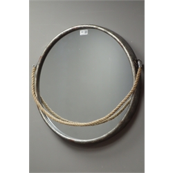  Industrial style circular mirror with rope, D52cm  