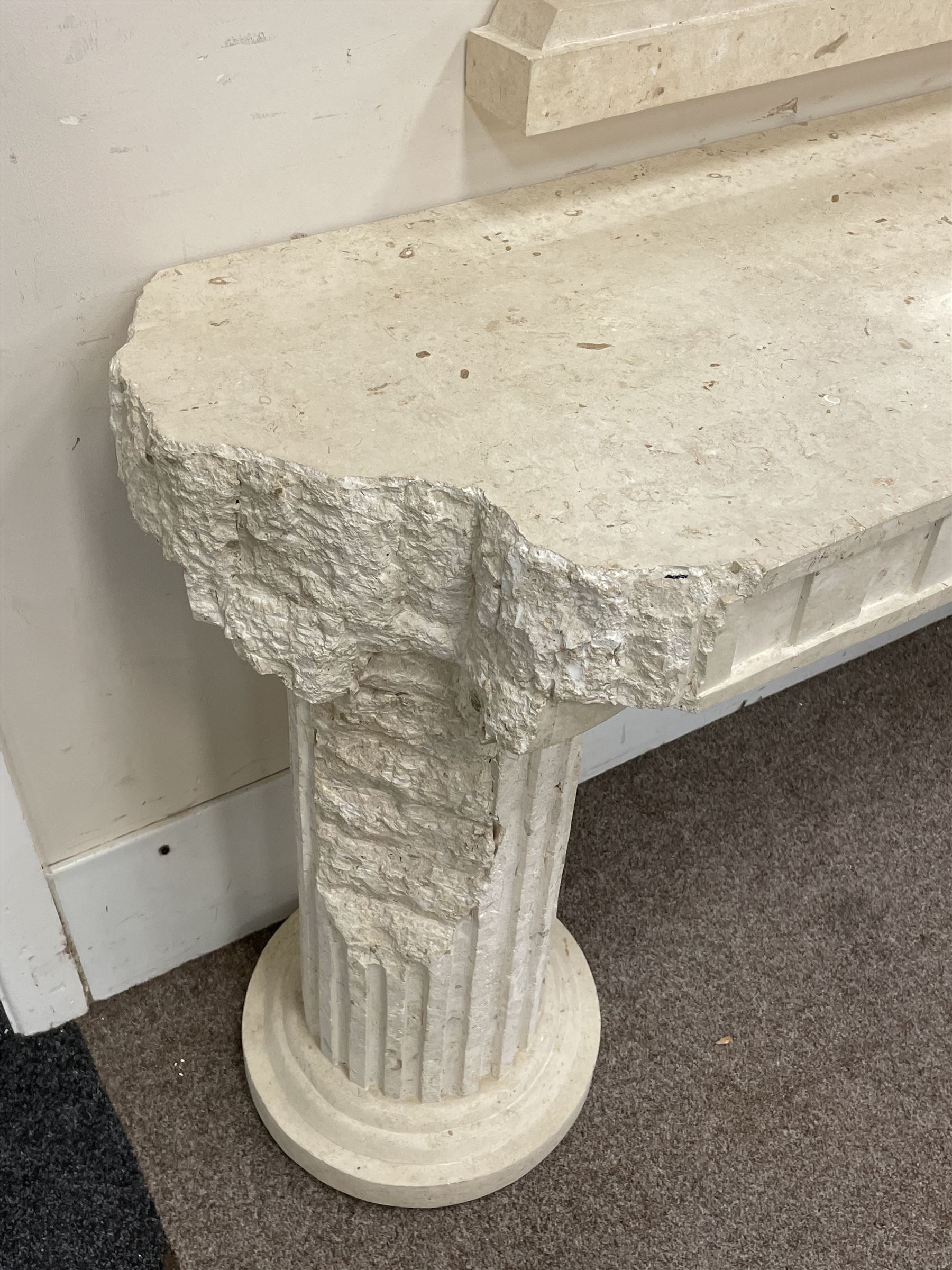 Cast architectural stone effect console table with mirror