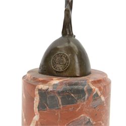 After Johann Philipp Ferdinand Preiss, art deco style bronze figure of a dancer upon a stepped circular plinth, H56cm