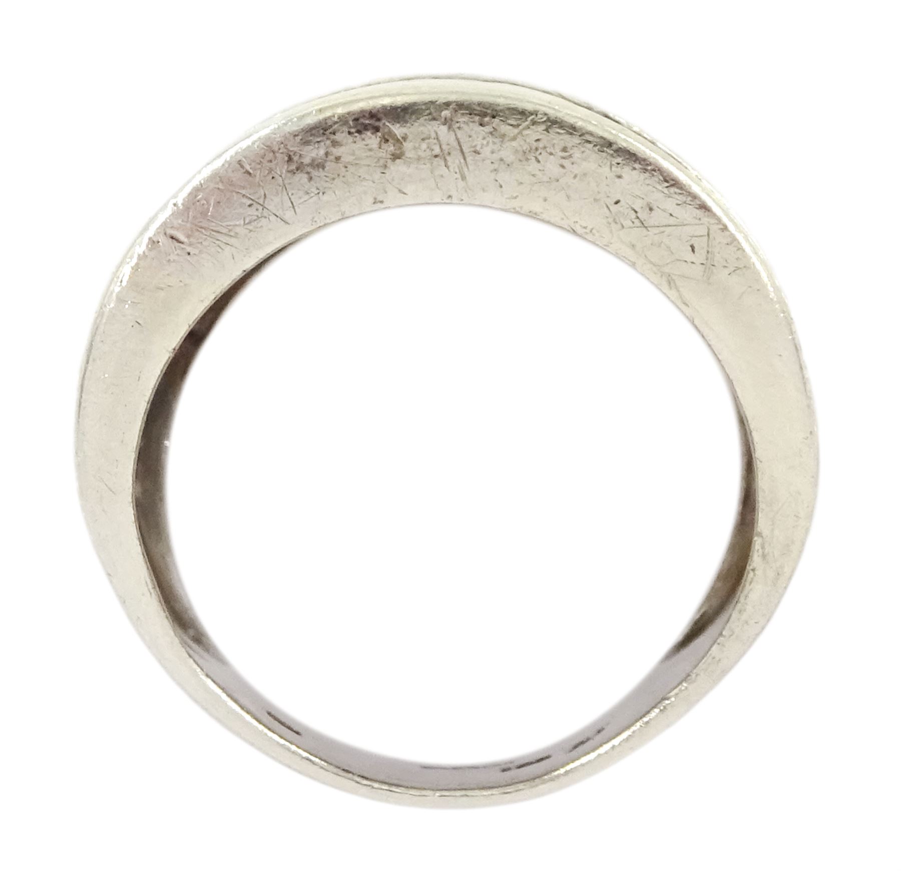 9ct gold five row round brilliant cut diamond half eternity ring, hallmarked, total diamond weight 1.00 carat