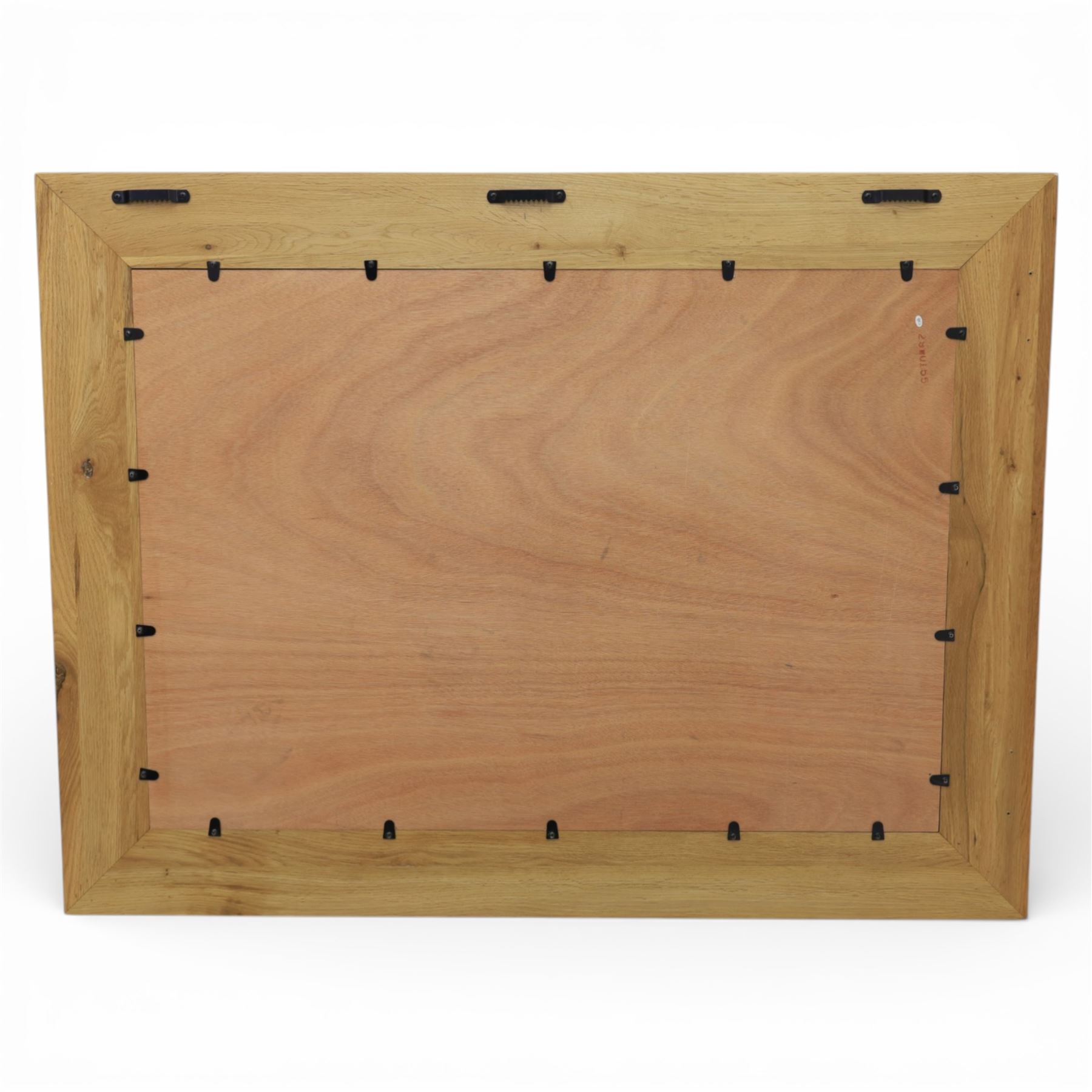 Modern oak framed wall mirror, moulded frame