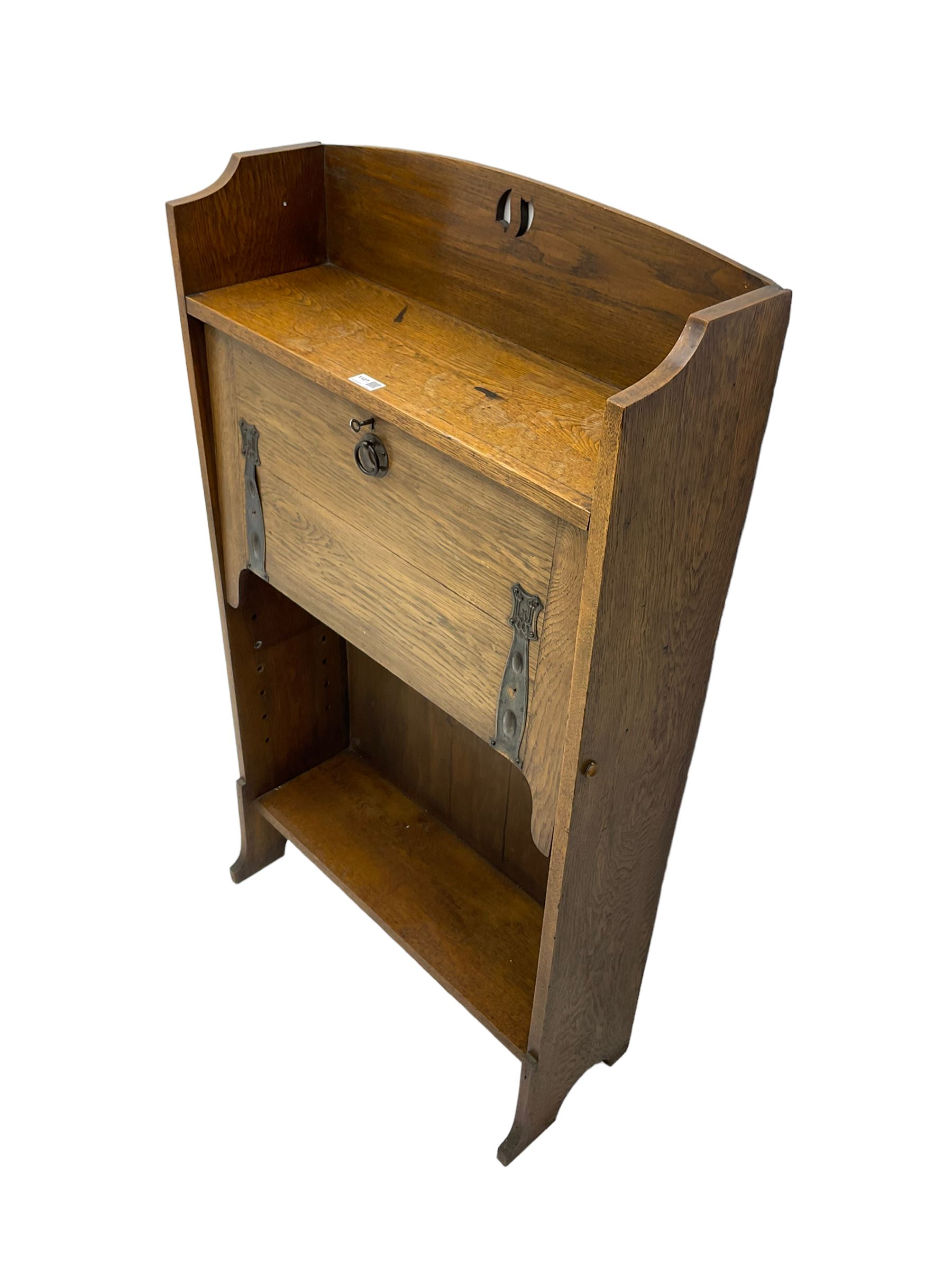 Early 20th century oak fall front writing desk bookcase