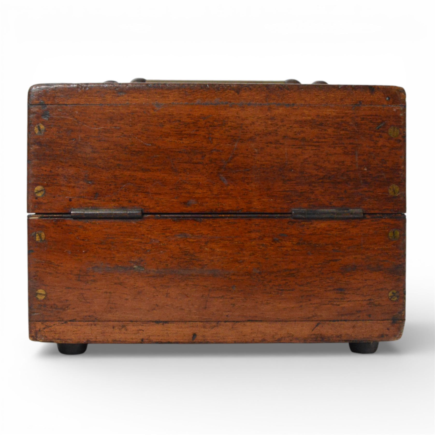 Early 20th century Telegraph Works Line Testing Set, no. 737, stamped Telegraph Works Silvertown London, with brass terminals and a galvanometer in mahogany case