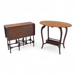 Set of two early 20th century mahogany occasional tables, comprising an oval example with ...