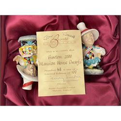Pair of Bronte Porcelain Buxton 2000 Mansion House Dwarfs, limited edition no.48/100, certificate, signed by Henry Sandon, boxed H10cm