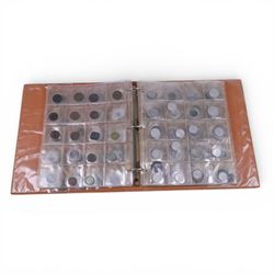 Album of world coins, including some silver