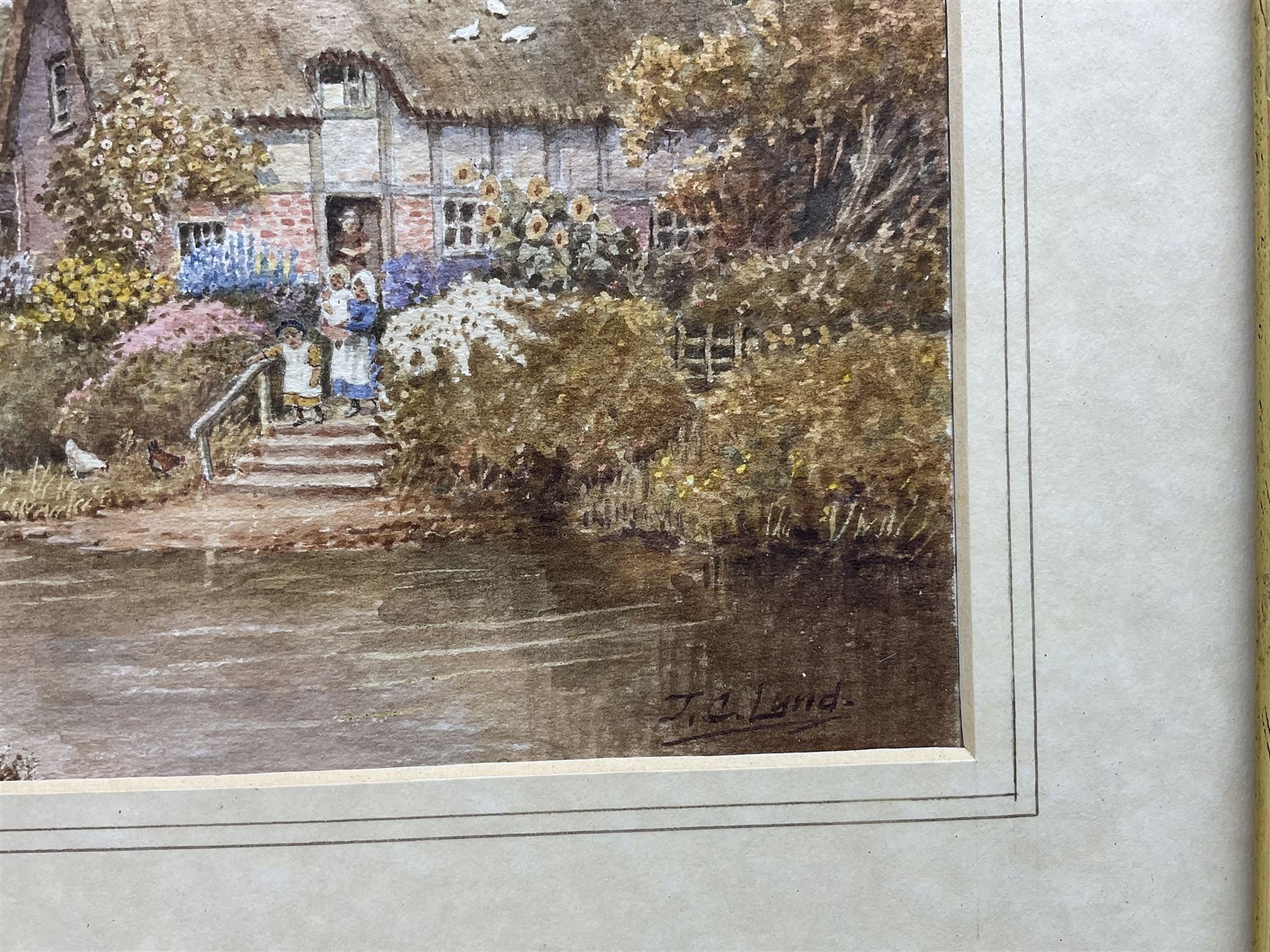 John Cecil Lund (British 1932-): 'Monday Morning - Walton' and 'Village Pond', two watercolours signed, titled on the mount, max 19cm x 32cm (2)