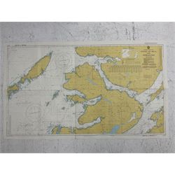 Twenty-two Taunton sea charts, to include Loch Na Keal and Lock Tuath, Inner Sound, Loch Crinan to Firth of Lorne, North Minch-Southern Part etc