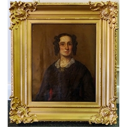  Portrait of a Lady, 19th century oil on canvas unsigned 33cm x 27cm  