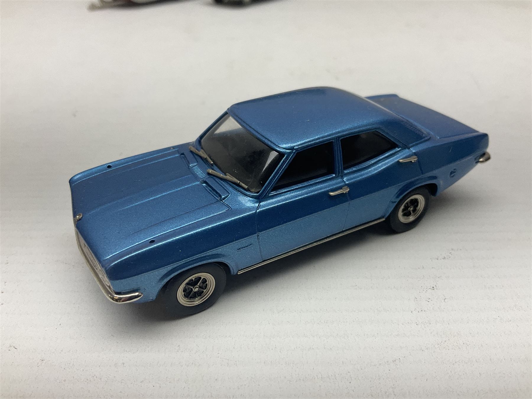 Three Lansdowne Models 1:43 scale models - 1956 Willerby Vogue Caravan; 1960 Bedford Dormobile Romany De-Luxe in green and white; and 1972 Vauxhall VX4/90 (Sapphire Starmist-met); all boxed (3)