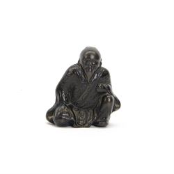 Japanese bronze, modelled as an elder, H6cm