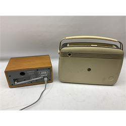 Pair of Rayswi of Harrogate carved oak candlesticks with brass mounts, in the form of an imp, together with a cased pair of Photopia binoculars, mother of pearl opera glasses, Bush radio, oak inkstand etc