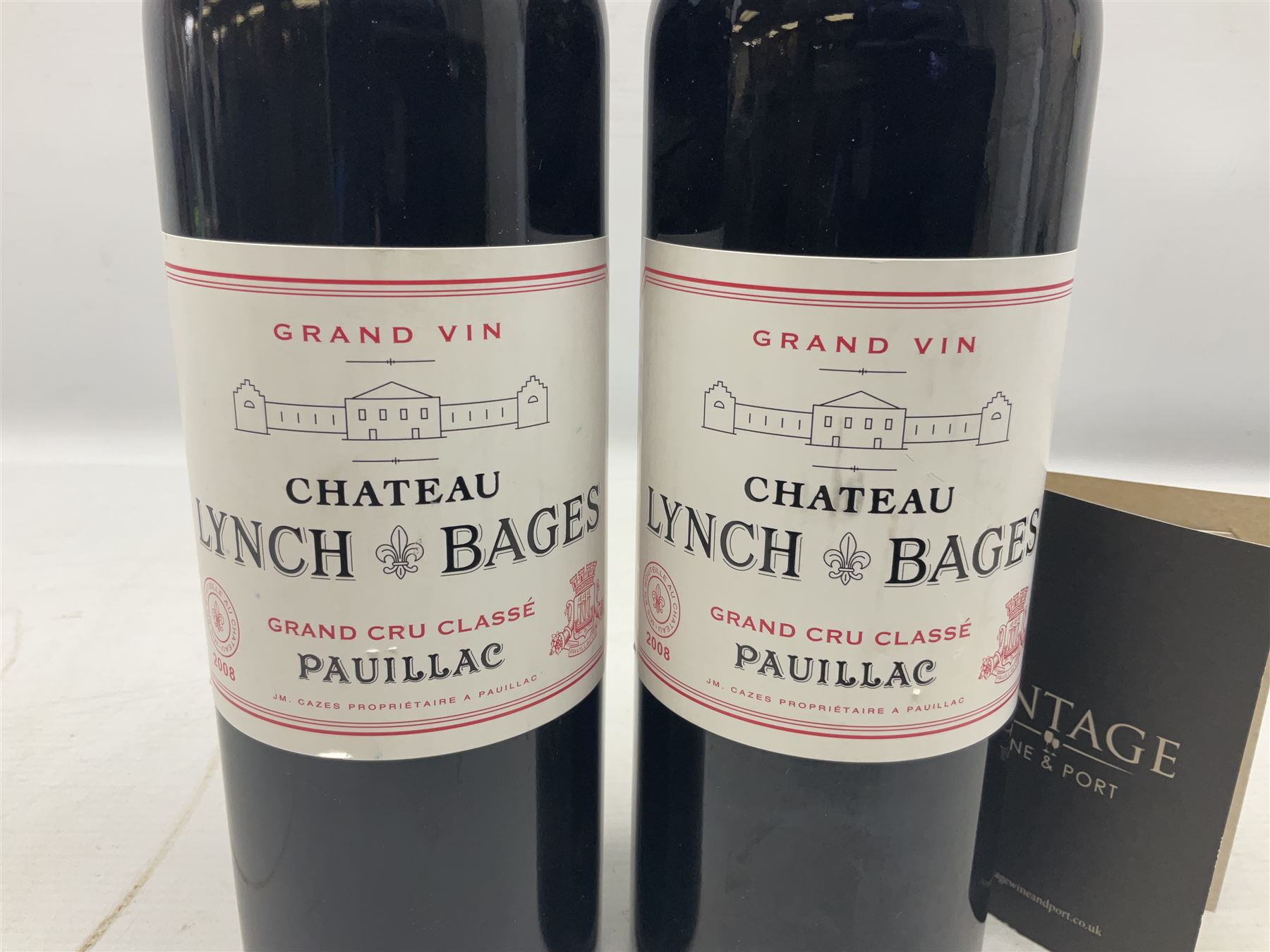 Chateau Lynch Bages, 2008, Grand Cru Classe Pauillac, 750ml, 13% vol, two bottles 