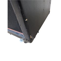Ashdown Engineering Fallen Angel 60 DSP guitar amplifier head model no. FA60H, serial no. 18930406, 4 x 12 speaker cabinet, model no. FA 412A serial no. 20210106, and a four-button foot pedal, head H24cm, W70cm, cab H78cm, W70cm