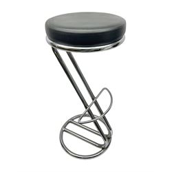 Metal bar stool with padded seat, H80cm 