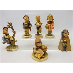  Six Goebel Hummel figures 'Lantern Nativity', 'Chick Girl', 'Home From Market', 'Little Drummer' and two others (6)  