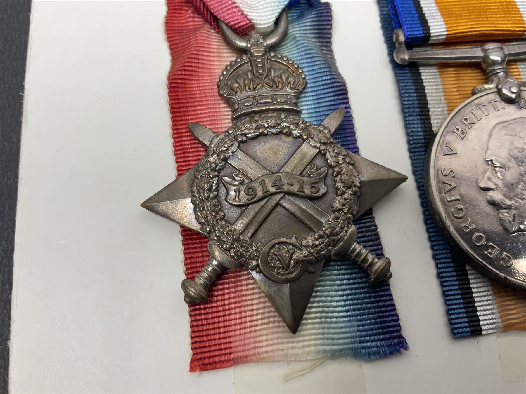 WWI trio of medals comprising British War Medal, Victory Medal and 1914-15 Star awarded to S2SR-01529 Pte. W. Merry A.S.C.; all with ribbons