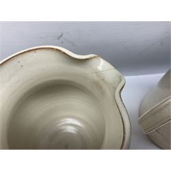 Collection of studio pottery, including Punch set with eight cups, two Paul Murray jugs, dishes, etc 