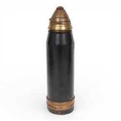 WWI inert artillery shell with fuse cone, H32cm