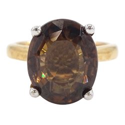 18ct rose gold single stone brown zircon