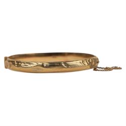 9ct gold hinged bangle, hallmarked