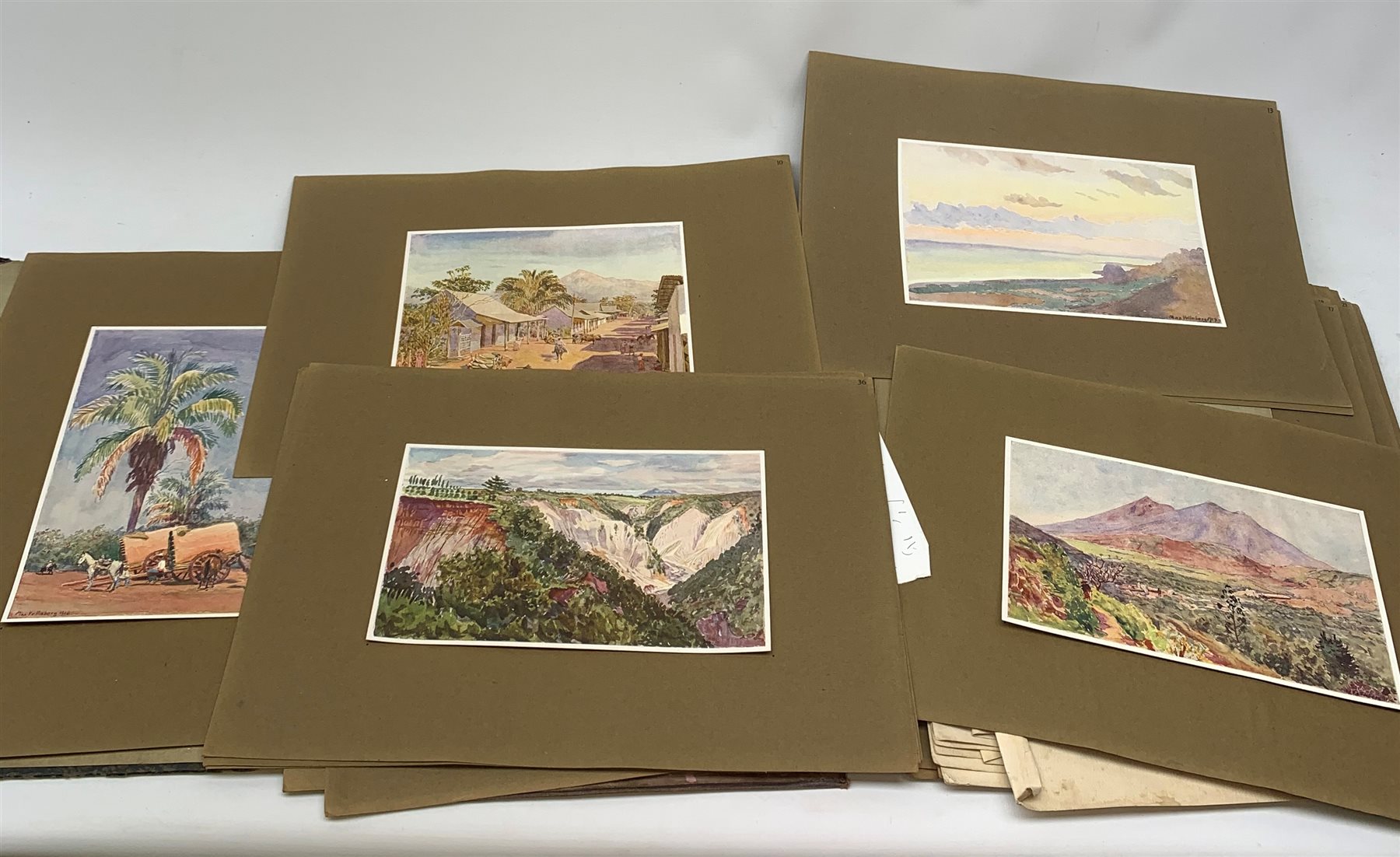 Max Vollmberg (1882-1961), a folio containing a selection of reproductions of works relating to Central America, containing approximately forty colour reproductions, together with index and preface, images approximately 15.5cm x 23cm.