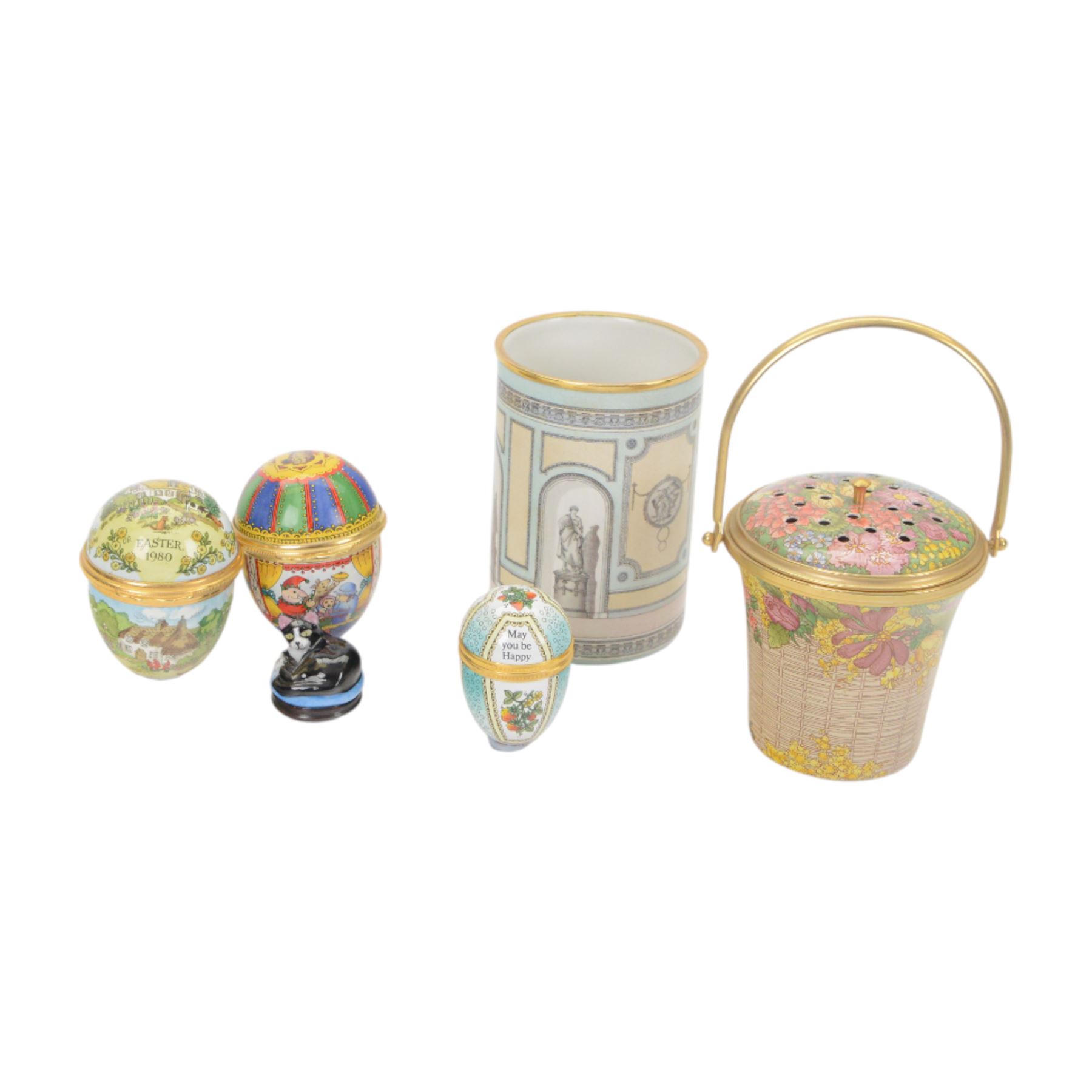 Halcyon Days enamel lidded potpourri basket | Wood, Metal & Other
