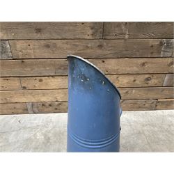 Black painted wrought iron fire guard , wicker log basket with stand, coal bucket and a fire kerb (4)