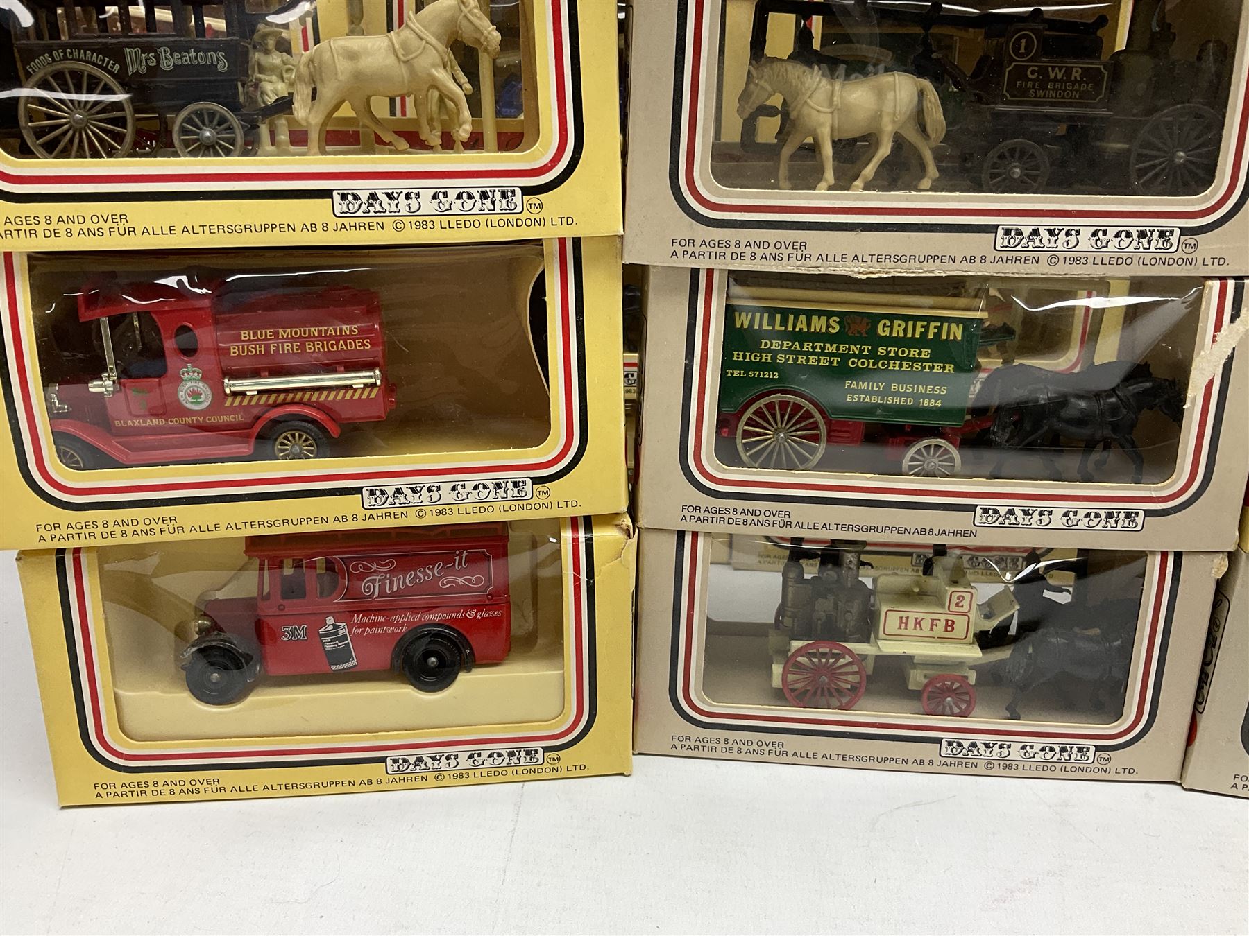 Fifty-two 1980's Days Gone/ Lledo die-cast models including Horse and Carts, all boxed (52)