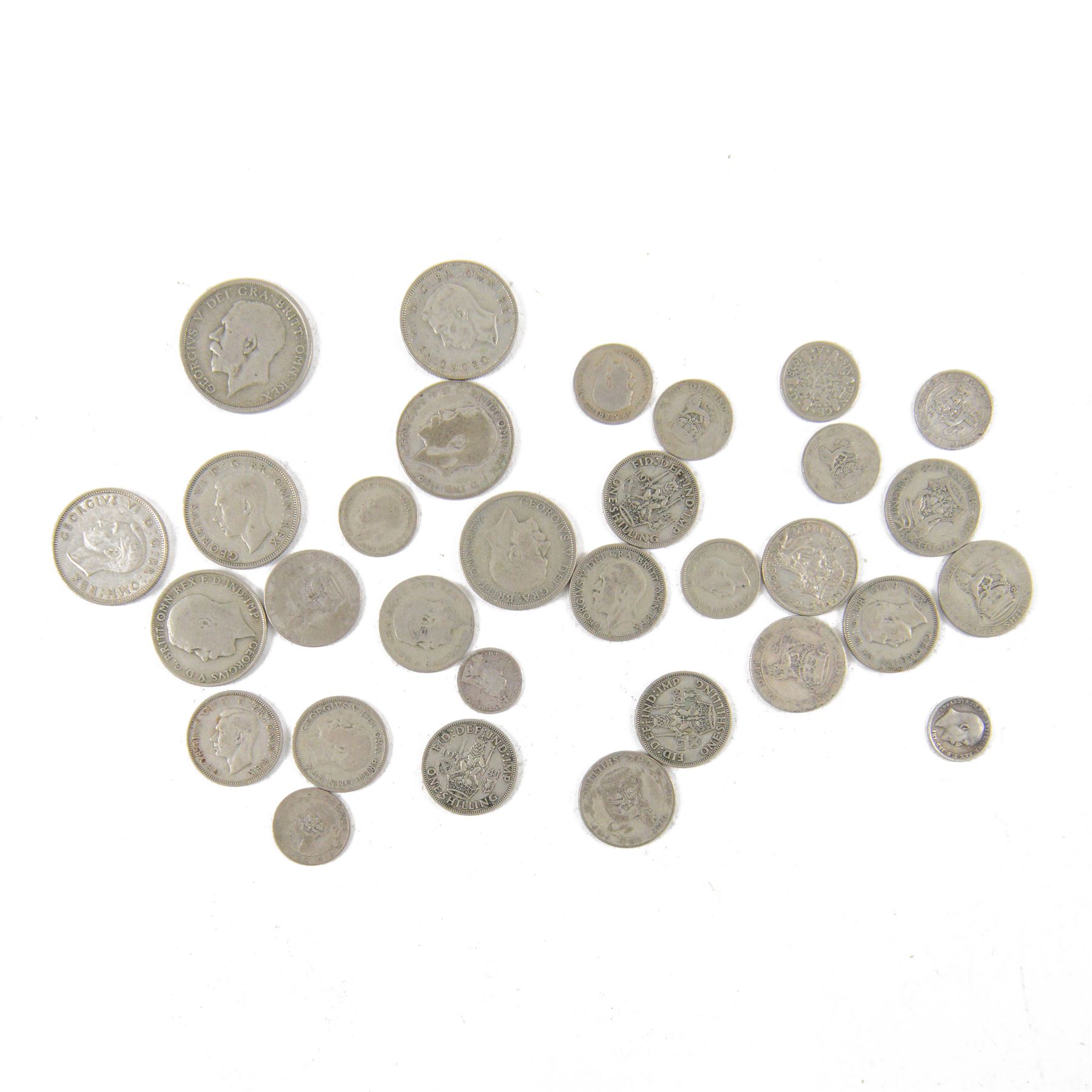 Approximately 10 grams of Great British pre-1920 and approximately 170 grams of pre-1947 silver coins