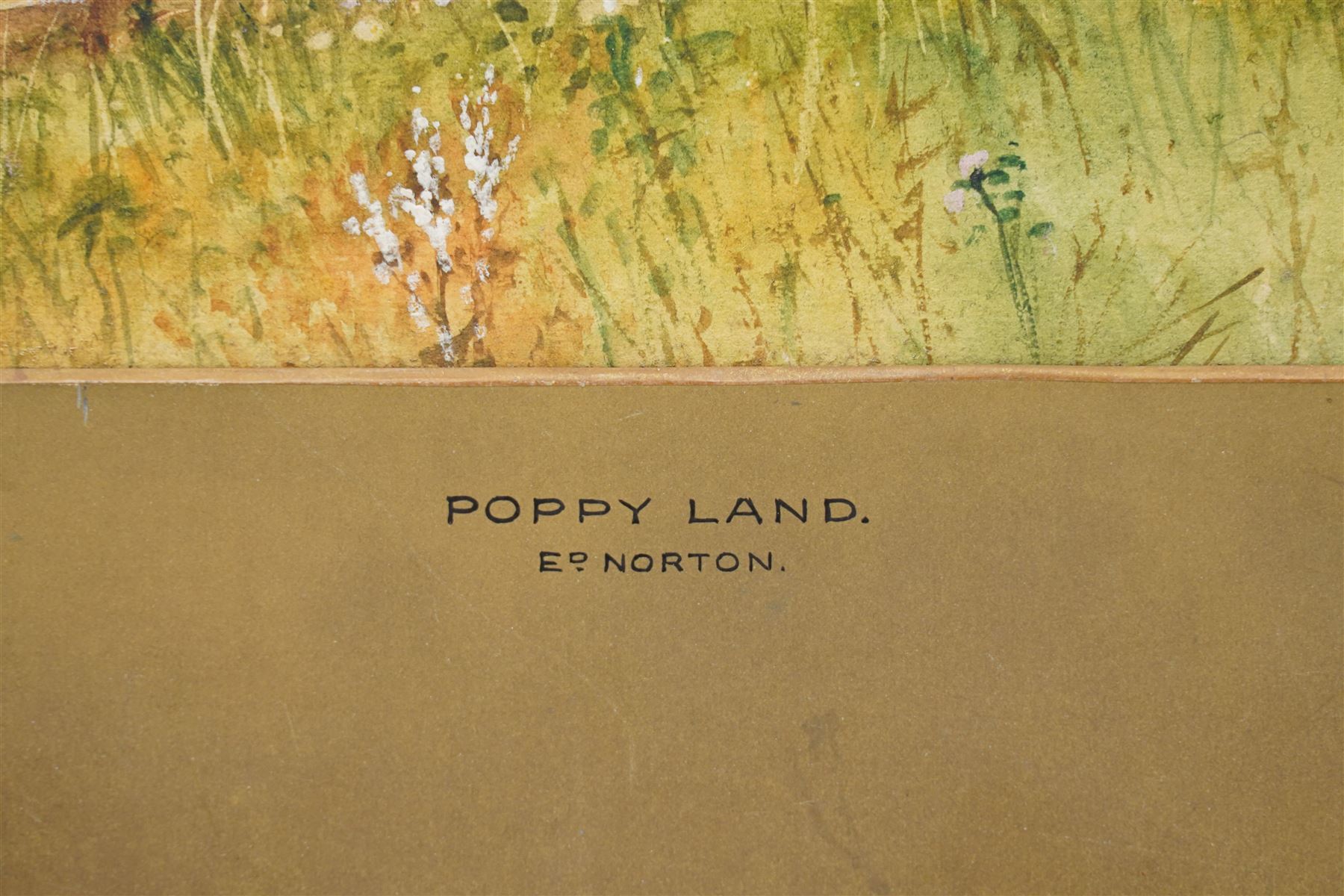 Fred Hines (British 1875-1928): Landscape with Thatched Cottage, oil on board signed; together with Ed Norton (British 19th/20th Century): ‘Poppy Land’, signed titled and dated max 19cm x 40cm (2) (one unframed)