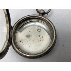 Edwardian silver open face lever fusee pocket watch by Louis Nathan, Leeds, case hallmarked Chester 1906, one other silver pocket watch by American Watch co, Waltham and a silver pocket watch case, hallmarked