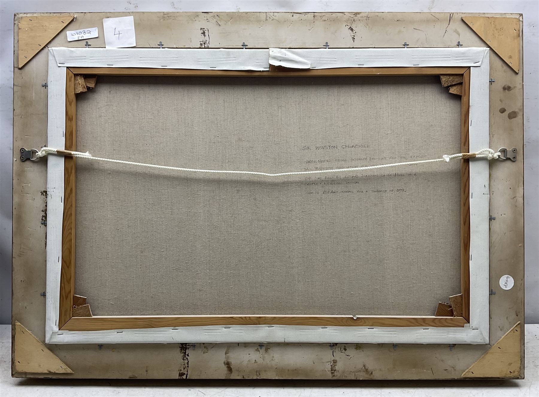 Brian Mays (British 1938-2005): 'Sir Winston Churchill' - Study of a Three Masted Topsail Schooner, oil on canvas signed, titled verso 49.5cm x 75cm 
Provenance: direct from the family of the artist.