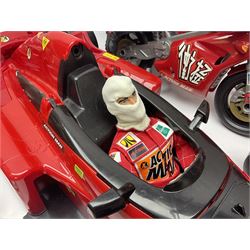 Action Man - six modern figures with associated vehicles/accessories comprising Mission Grand Prix car, motorbike with sidecar, go-kart, motorbike, snowboard and bicycle 