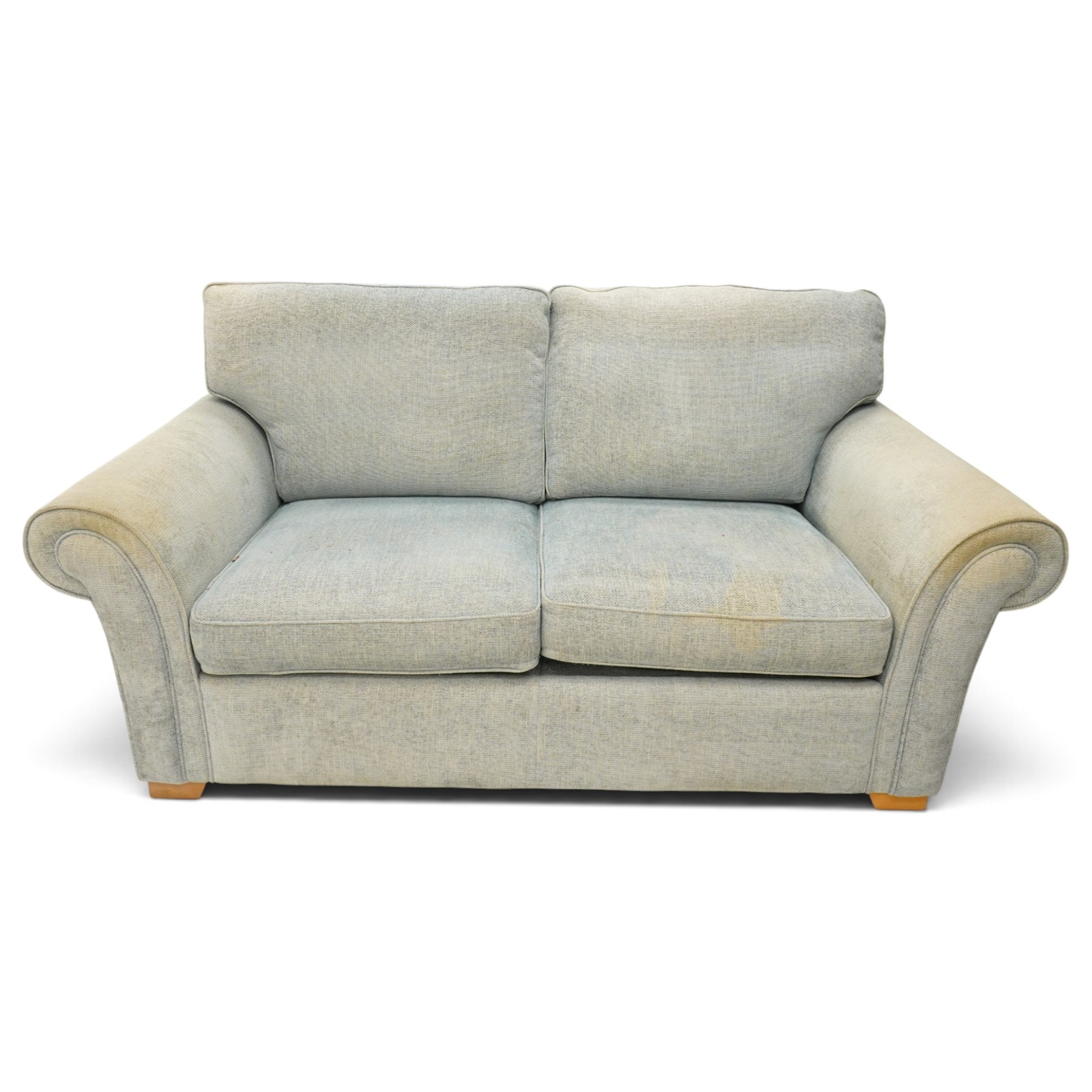 Laura Ashley - contemporary two seater sofa bed with rolled arms