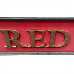Old Red Lion - aluminium, red and gold painted pub sign
