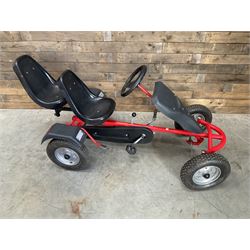 Tectake Kart two-seater red-go kart with brake