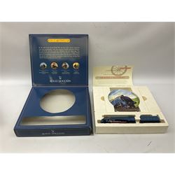 Hornby Railways '00' gauge - 'Time For A Change' 50th Anniversary Collection Limited Edition ceramic plate and locomotive set, No. R649, containing A4 4-6-2 locomotive 'Sir Ronald Matthews' No. 1, L.N.E.R blue livery and a Royal Doulton plate with an image of the same locomotive, limited edition No.171/3000; boxed with certificate in transport packaging.