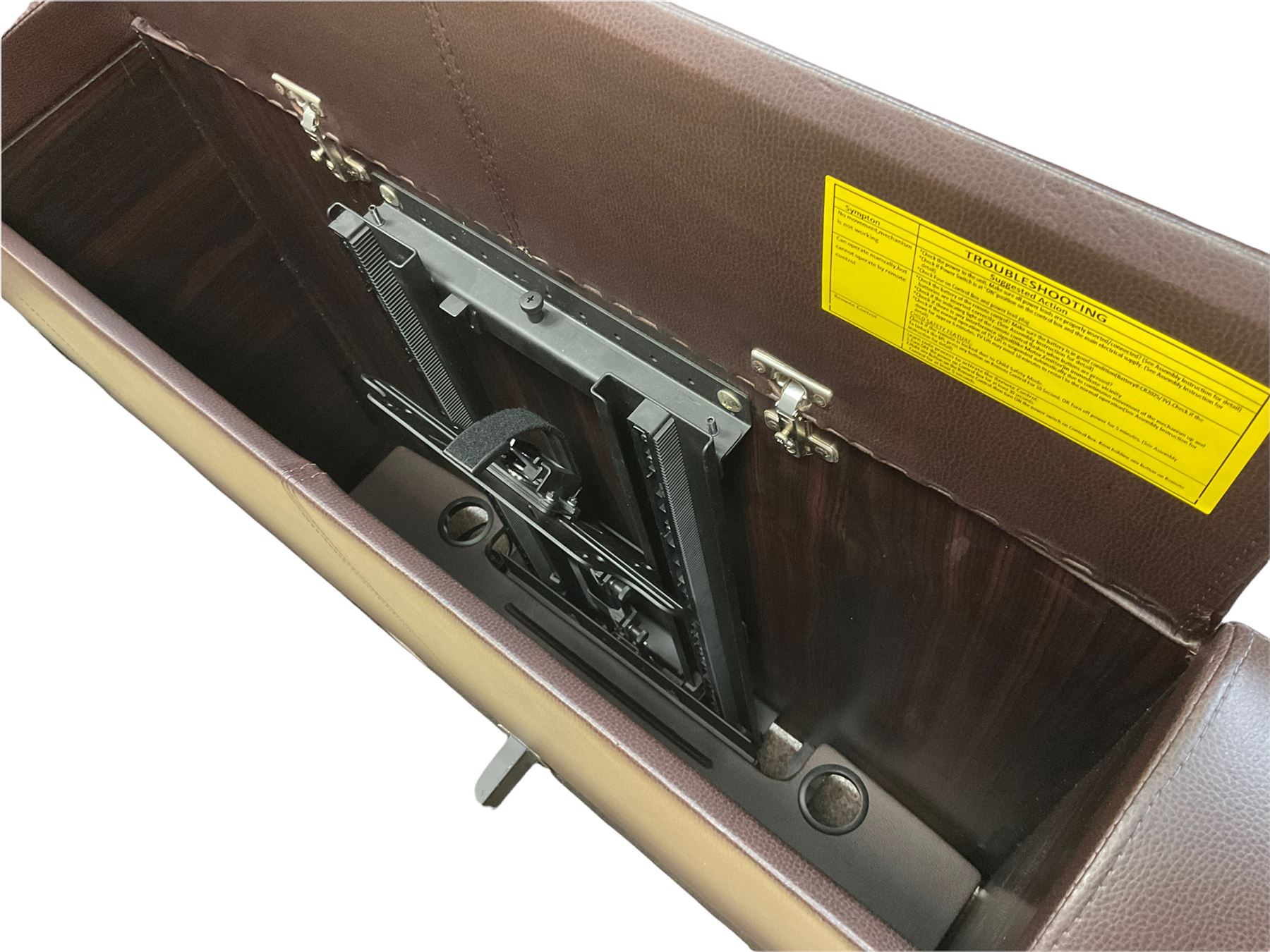 SuperKing 6’ tv bed upholstered in brown faux leather