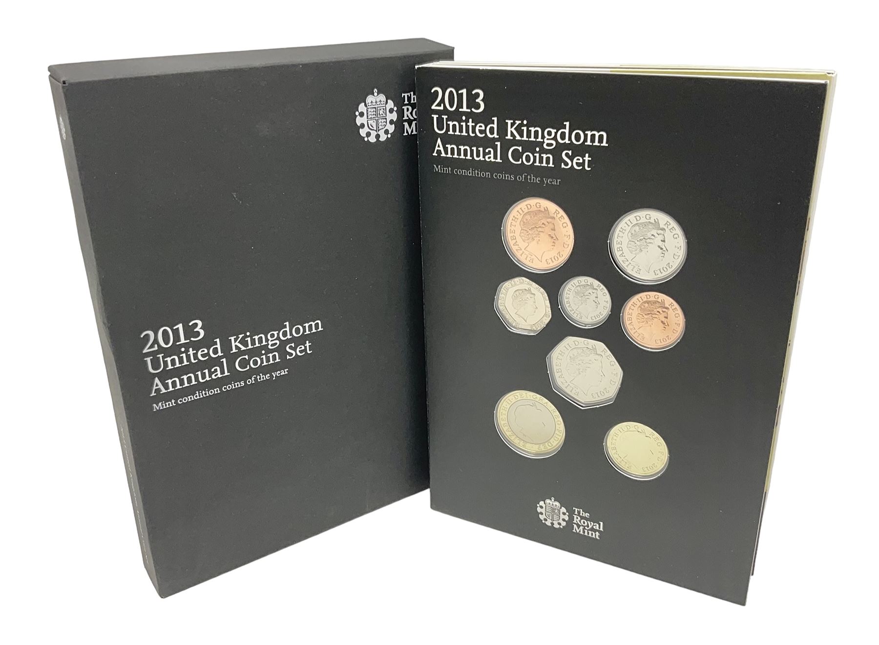 The Royal Mint United Kingdom 2013 annual coin set, in card folder 