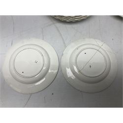 Collection of 19th century William Smith & Co nursery plates, to include examples decorated in the pastime series, and similar, all with moulded floral borders