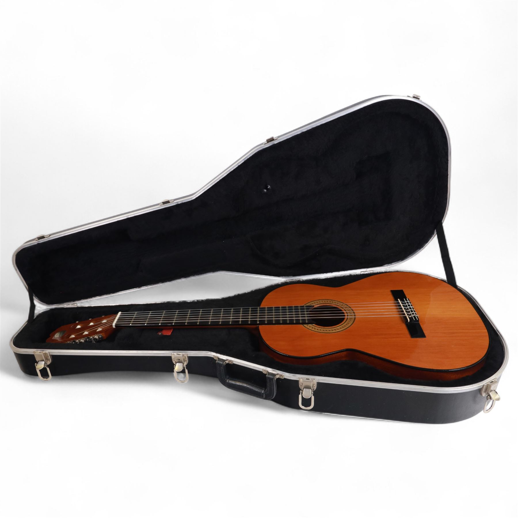 Admira Malaga classical guitar, in fitted hard case with black plush interior, guitar L100cm