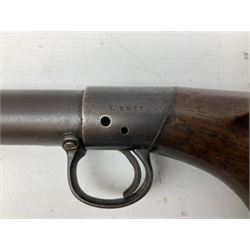Early 20th century BSA .177 air rifle with under barrel lever cocking action, walnut stock with chequered pistol grip and side safety locking, serial no.L2916, with original handling manual, L101cm