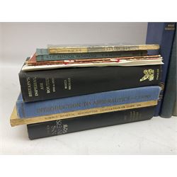 Aircraft of the Fighting Powers. Five volumes. 1940-44 including two copies of volume three; Royal Air Force Flying Review. Six volumes. 1956-63. Uniformly bound in blue cloth with gilt RAF crest to front covers; and ten other books of aircraft and aeronautica interest.