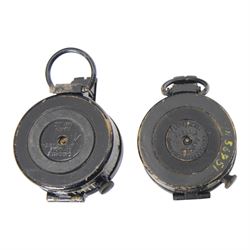 Two WWII Mark II field compasses
