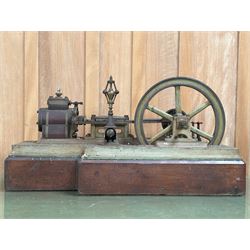 Substantial apprentice made model steam mill engine, by W.Peel, Lincoln,  dated 1890 and named 'Lord of the Isles' with wood lagged cylinder, turns over freely. L68cm. 